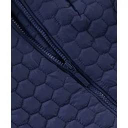 Babyoye Textured Full Sleeves  Hooded Jacket - Navy Blue image 4