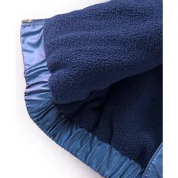 Babyoye Woven Full Sleeves Solid Colour Padded Hooded Jacket - Blue image 5