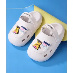 Babyoye Disney Clogs with Backstrap Winnie The PoohApplique - White-picture-26