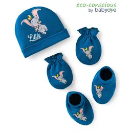 Babyoye Disney Interlock Knit Cap Mittens & Booties Set with Dumbo Graphic Navy Blue - Diameter 10 cm-image-37