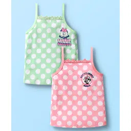 Babyoye Disney Interlock Knit Sleeveless Slips With Minnie Mouse Family Print Pack Of 2 - Pink & Light Green-image-46
