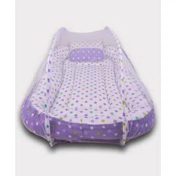 Babytoons Baby Bedding Set For New Born Bed Mattress With Mosquito Net & Neck Pillow Sleeping Nest Travel Bed For Baby Infant Toddler (0-12 Months) Purple-picture-28
