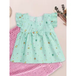 Babywish Animal Print Flared Sleeve Fit & Flare Dress-picture-26