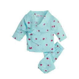 Babywish Kids Printed V-Neck Pure Cotton Jhabla and Pyjamas-picture-37