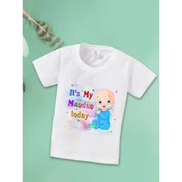 Babywish Kids Typography Printed Round Neck Regular Sleeves Applique Cotton T-shirt-picture-42