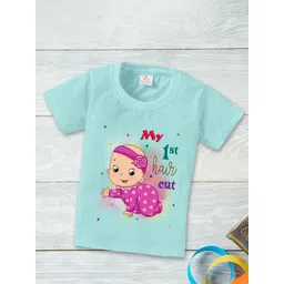 Babywish Kids Typography Printed Round Neck Regular Sleeves Applique Cotton T-shirt-picture-17