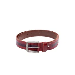 bacca bucci Men Maroon Textured Leather Belt-image-30