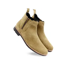 bacca bucci Men Mid Top Block-Heel Leather Chelsea Boots-picture-13