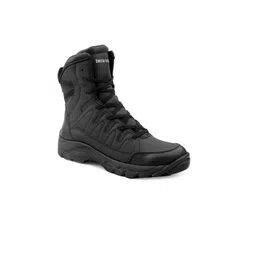 bacca bucci Men Textured Mid Top Flatform-Heel Hiking Boots-picture-25