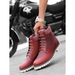 Bacca Bucci Men's BULLET Maroon Derby Boots-picture-10