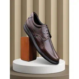 Bacca Bucci Men's Leather Office Brown Derby Shoes-picture-32