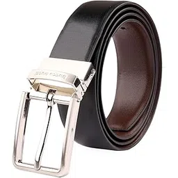 bacca bucci Men's Reversible Classic Dress Belt Italian Top Grain Genuine Leather Black & Brown with Rotating Metal Buckle-Black/Brown-picture-24