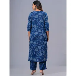 Bachuu Women Floral Printed Pure Cotton Kurta with Trouser & Dupatta image 3
