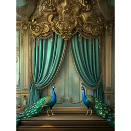 Backdropon Green Mukunda Palace Photography Design Rectangular Backdrop Festive Decor-picture-33