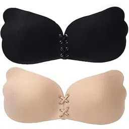 badani Sticky Strapless Reusable Self Adhesive Backless Bra Invisible Push up Silicone Bra for Women (Pack of 2) Multicolour-picture-32