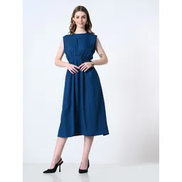BAESD Applique Crepe Fit & Flare Midi Dress-picture-27