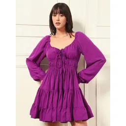 BAESD Bell Sleeve Crepe Fit & Flare Dress-picture-41