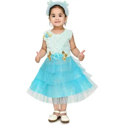 BAESD Blue Net A-Line Midi Dress-picture-21