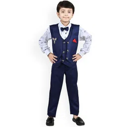 BAESD Boys 3-Piece Shirt With Trousers & Waistcoat Suits With Bow Tie-picture-33