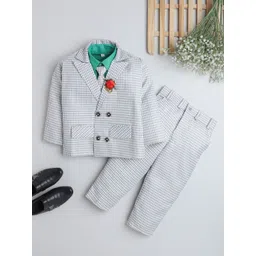 BAESD Boys 3 Pieces Checked Coat With Shirt & Trousers-picture-33