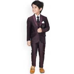 BAESD Boys 5 Piece Single-Breasted Shawl Collar Suit-picture-30