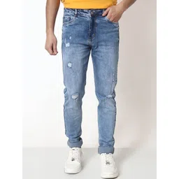 BAESD Boys Blue Smart Slim Fit Mildly Distressed Light Fade Stretchable Denim Jeans-picture-42