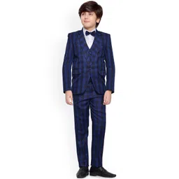 BAESD Boys Checked Single-Breasted Five Piece Party Suits-picture-18