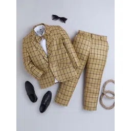 BAESD Boys Checked Single-Breasted Four-Piece Suit-picture-36