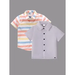 BAESD Boys Classic Pack Of 2 Striped Cotton Casual Shirt-picture-51
