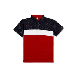 BAESD Boys Colourblocked Polo Collar Regular Fit Cotton T-Shirt-image-15
