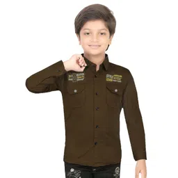 BAESD Boys Comfort  Spread Collar Full Sleeves Chest Pocket Cotton Shirt-picture-28