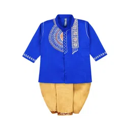BAESD Boys Embroidered Regular Pure Cotton Kurta with Dhoti Pants-picture-36