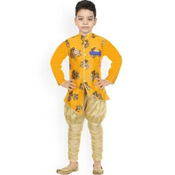 BAESD Boys Floral Embroidered Mandarin Collar Sherwani With Jodhpuri Pants-picture-42