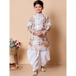 BAESD Boys Floral Embroidered Sequinned Kurta with Patiala-picture-49
