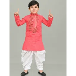 BAESD Boys Floral Embroidered Thread Work Straight Kurta with Patiala-picture-35