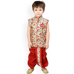 BAESD Boys Floral Printed Straight Kurta with Dhoti Pants-picture-55