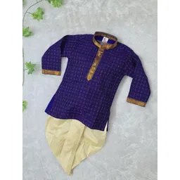 BAESD Boys Geometric Printed Mandarin Collar Pure Cotton Kurta With Dhoti Pants-picture-27