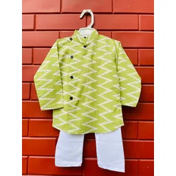BAESD Boys Ikat Printed Chevron Printed Pure Cotton Kurta with Pyjamas-picture-58