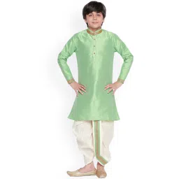 BAESD Boys Mandarin Collar Silk Cotton Kurta with Dhoti Pants-picture-10