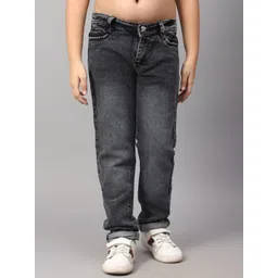 BAESD Boys Mid-Rise Dark Shade Light Fade Clean Look Cotton Jeans-picture-50