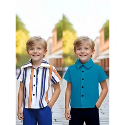 BAESD Boys Pack Of 2 Classic Formal Shirt-picture-32