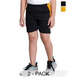 BAESD Boys Pack Of 2 Colourblocked High Rise Cotton Sports Shorts-image-30