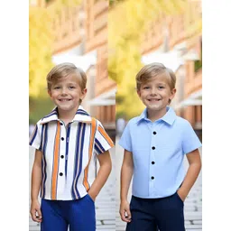 BAESD Boys Pack Of 2 Cotton Classic Regular Fit Shirt-picture-51