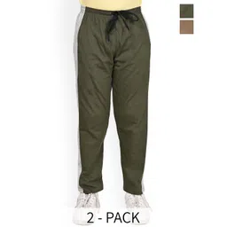 BAESD Boys Pack Of 2 Mid Rise Contrasting Side Panel Detail Pure Cotton Regular Track Pant-picture-30