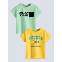 BAESD Boys Pack of 2 Printed Pure Cotton Round Neck T-Shirts-picture-52