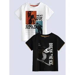 BAESD Boys Pack of 2 Printed Pure Cotton Round Neck T-Shirts-picture-38