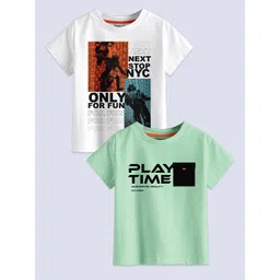 BAESD Boys Pack Of 2 Printed Pure Cotton T-shirts-picture-22