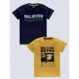 BAESD Boys Pack Of 2 Typography Printed Cotton T-shirt-picture-33