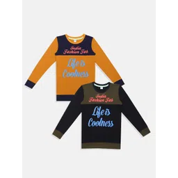 BAESD Boys Pack Of 2 Typography Printed Cotton T-shirt-picture-13