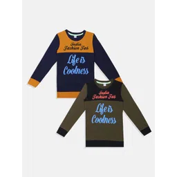 BAESD Boys Pack Of 2 Typography Printed Cotton T-shirt-picture-35